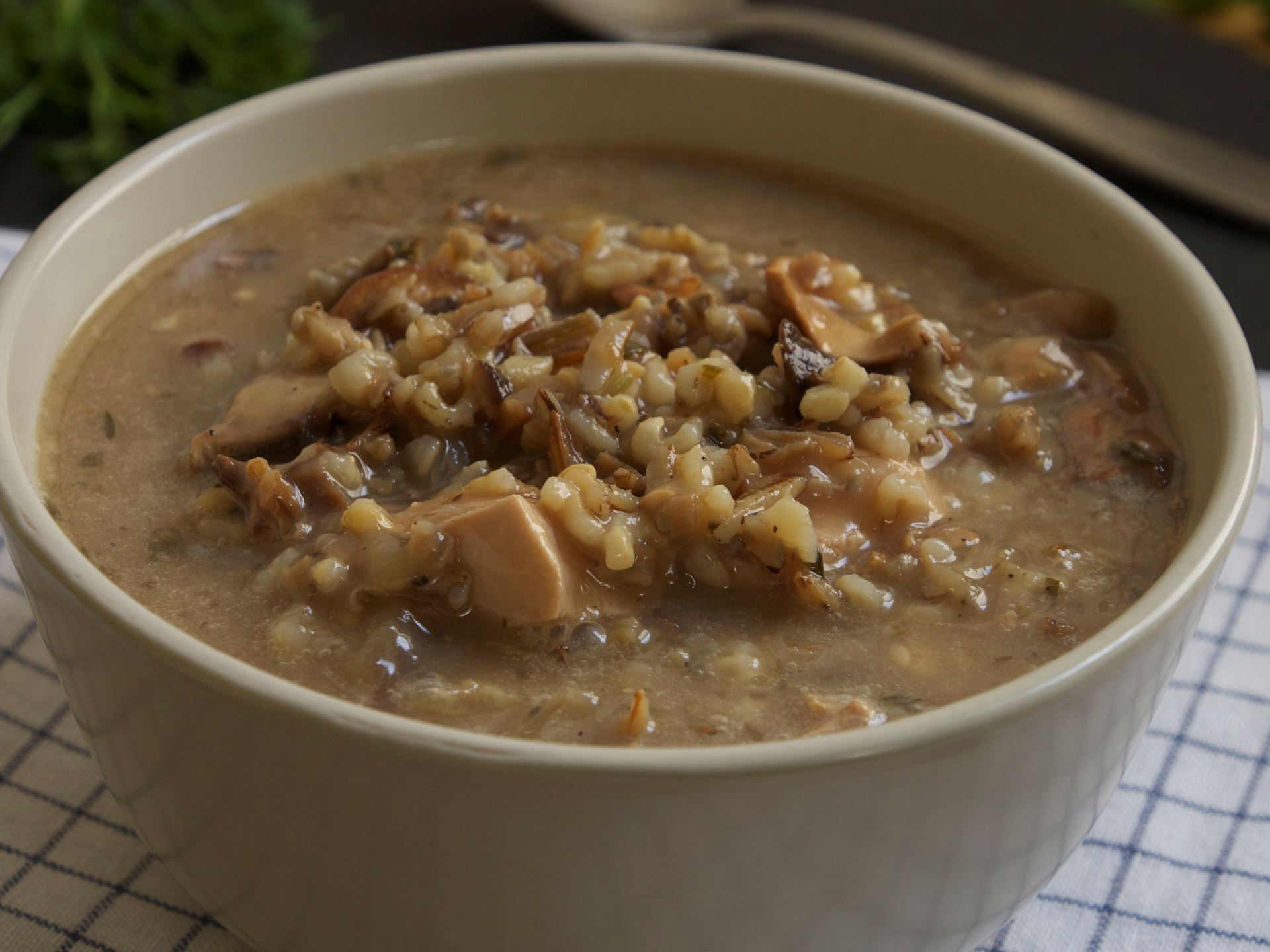 Picture of Frozen -- Chicken Soup with Wild Rice and Mushrooms 22 oz
