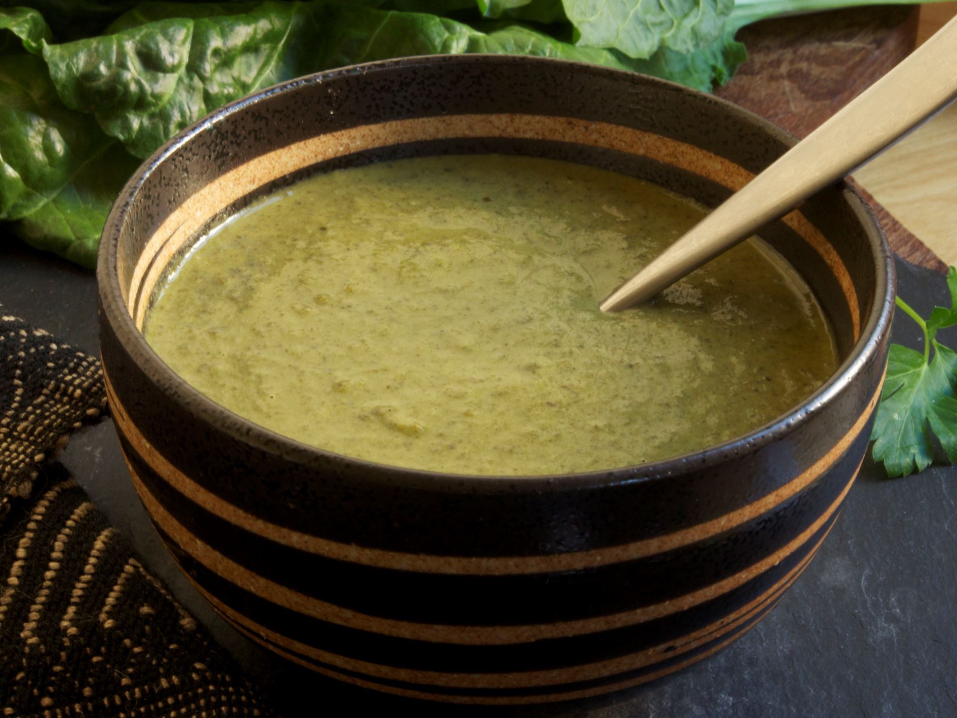 Picture of Caribbean Cream of Greens Soup (Callaloo)  (Vegan) -- 22 oz