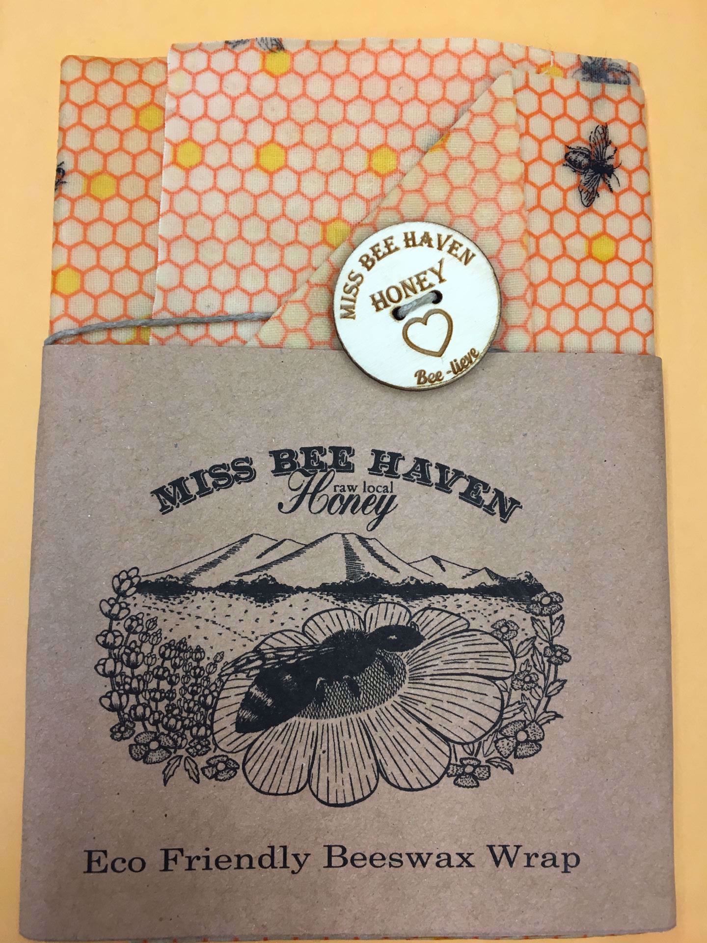 Picture of Miss Bee Haven Beeswax Wrap with Button