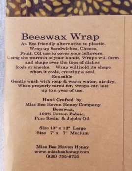 Picture of Miss Bee Haven Beeswax Wrap
